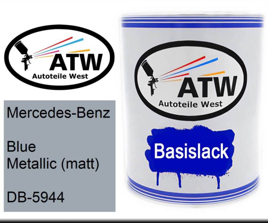 Mercedes-Benz, Blue Metallic (matt), DB-5944: 1L Lackdose, von ATW Autoteile West.